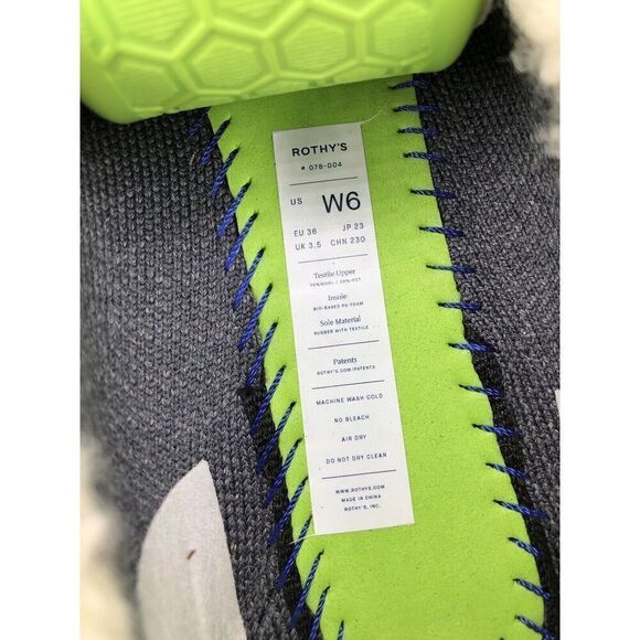 Rothy's Gray Textile The Slipper Fur Loafers Flat Faux Wool Women Sz 6M US/36EU - Picture 11 of 16